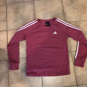 Pink Adidas Striped Crew Neck Brand New